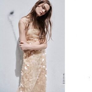 ZARA STRAPLESS SEQUIN DRESS-small